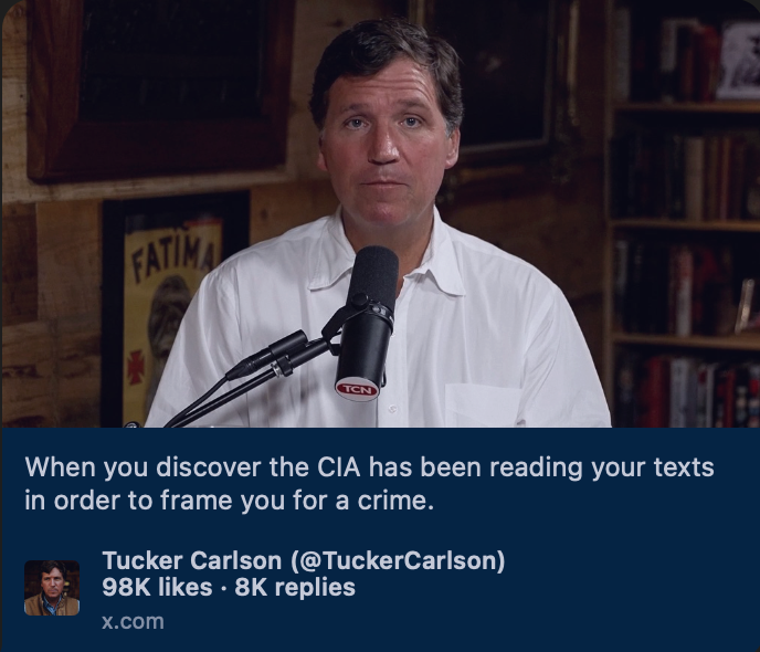 When You Discover the CIA Has Been Reading Your Texts to Frame You for a Crime