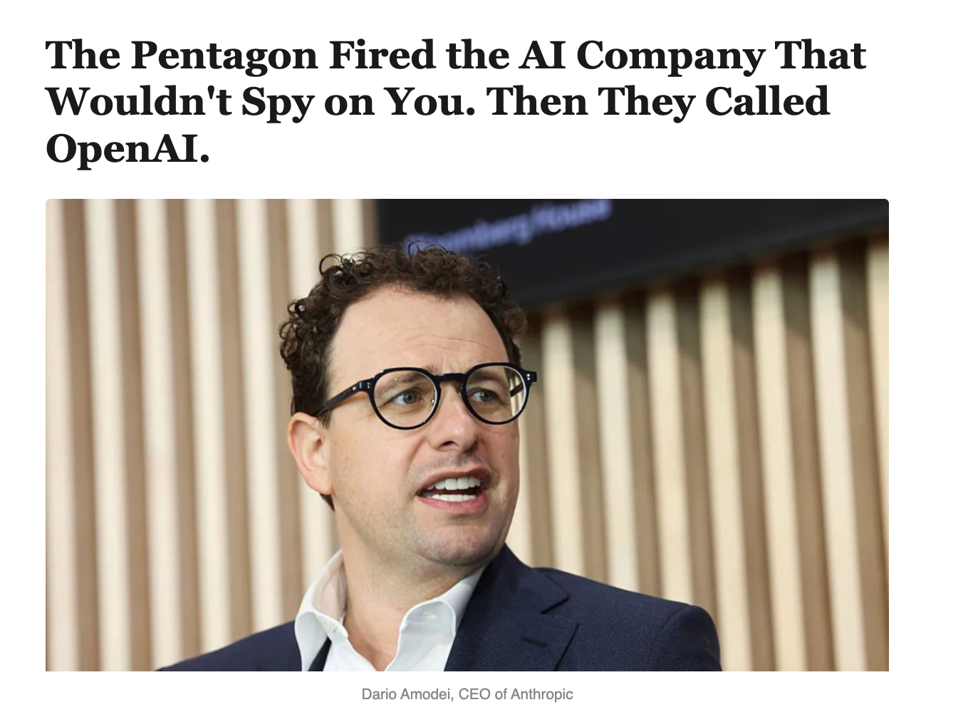 The Pentagon Fired the AI Company That Wouldn't Spy on You. Then They Called OpenAI.